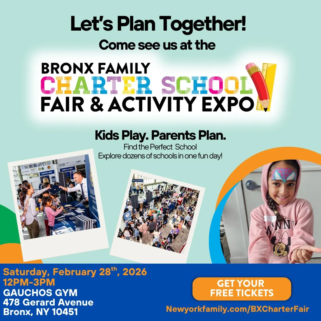 Join us on February 28th from 12PM&ndash;3PM at the Bronx Family Charter School Fair and Activity Expo!

Come explore amazing schools, programs, and activities for your family all in one place! 

Check out the flyer for details and grab your FREE tic