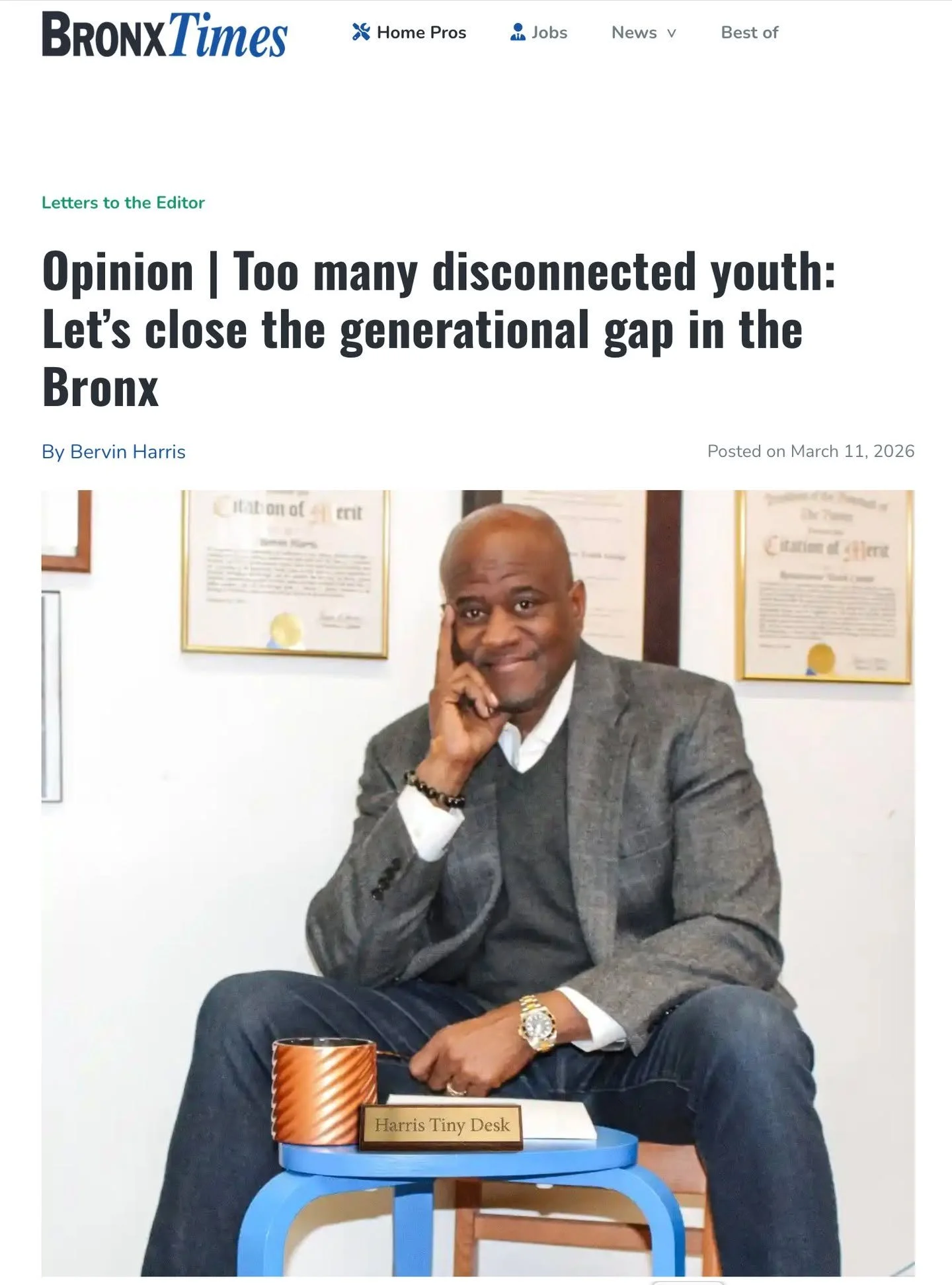 Our President &amp; CEO, Bervin Harris, explores the &lsquo;Gen Z Stare&rsquo; and the rise of zombie-like behavior in youth in his latest op-ed, sharing ways we can reconnect with the next generation. Read it now in the Bronx Times! 

#GenZ #OpEd #r