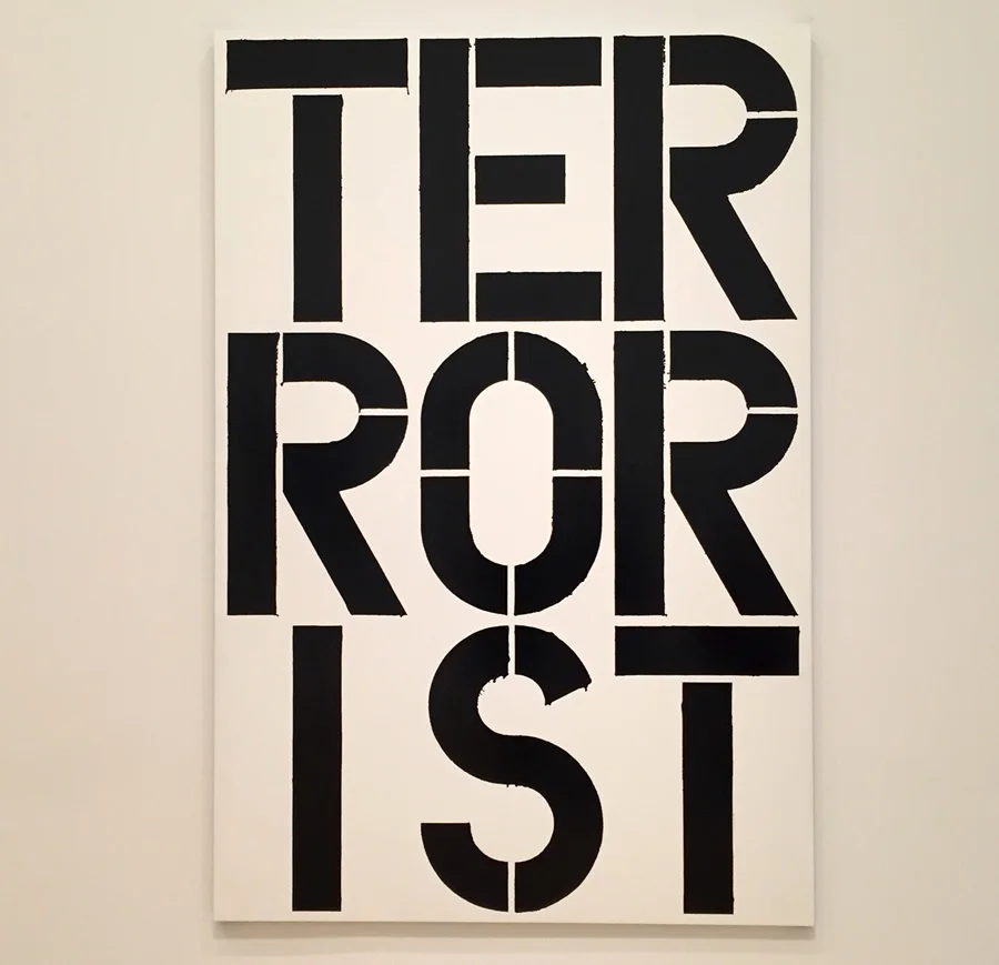 Terrorist , Christopher Wool, 1990. Baltimore Museum of Art. 