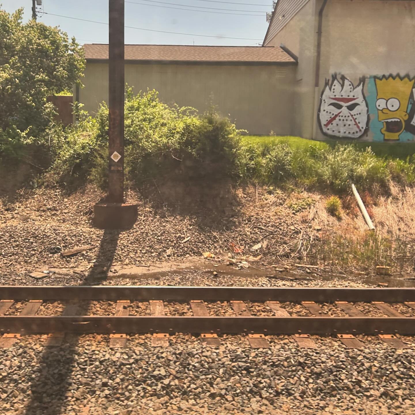 View from a train. NYC bound. Always makes me think of @staceyevansphotos and her evocative train travel images. 🧡 #wanderings #family