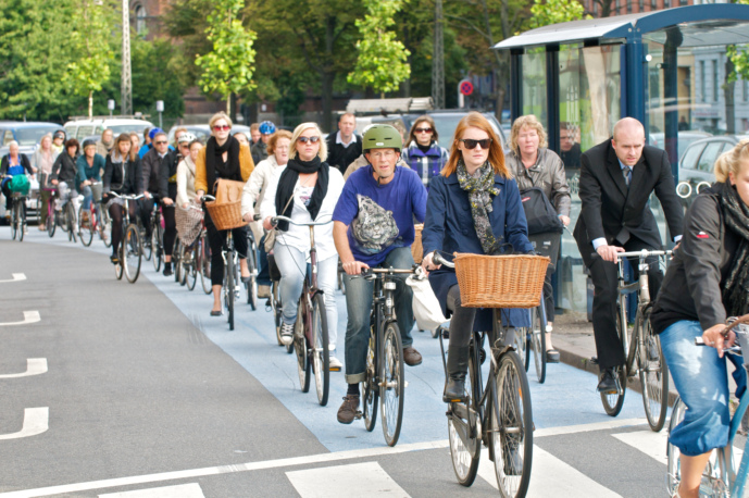 A critical mass of cyclists improves the safety for everyone. ( Source )