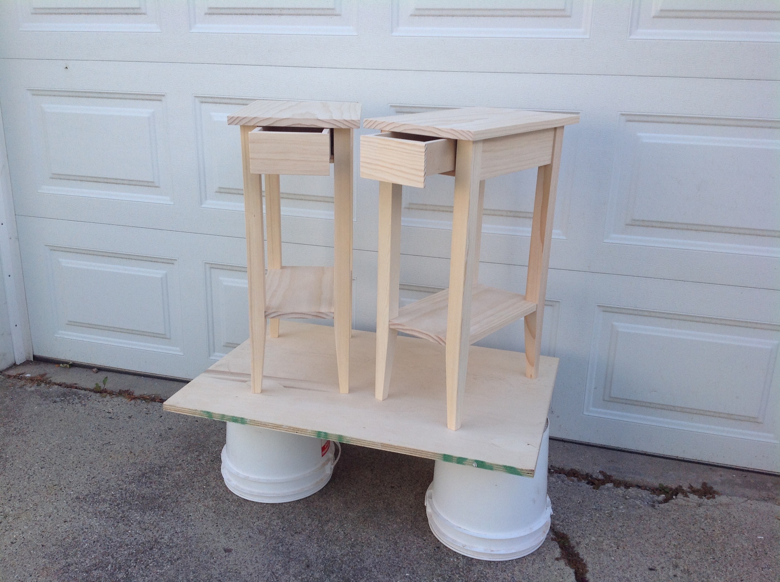 Unfinished, solid pine end tables / side tables / nightstand