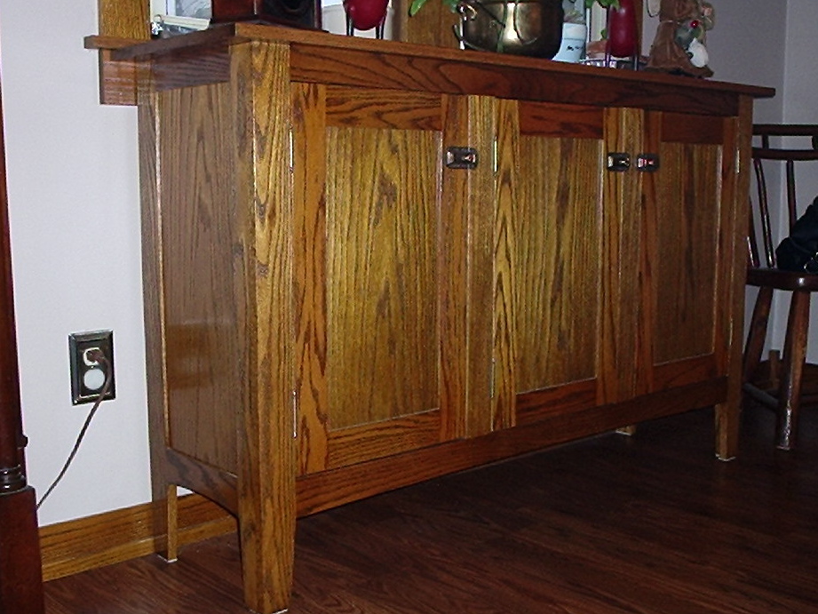 Solid oak buffet / credenza / storage cabinet