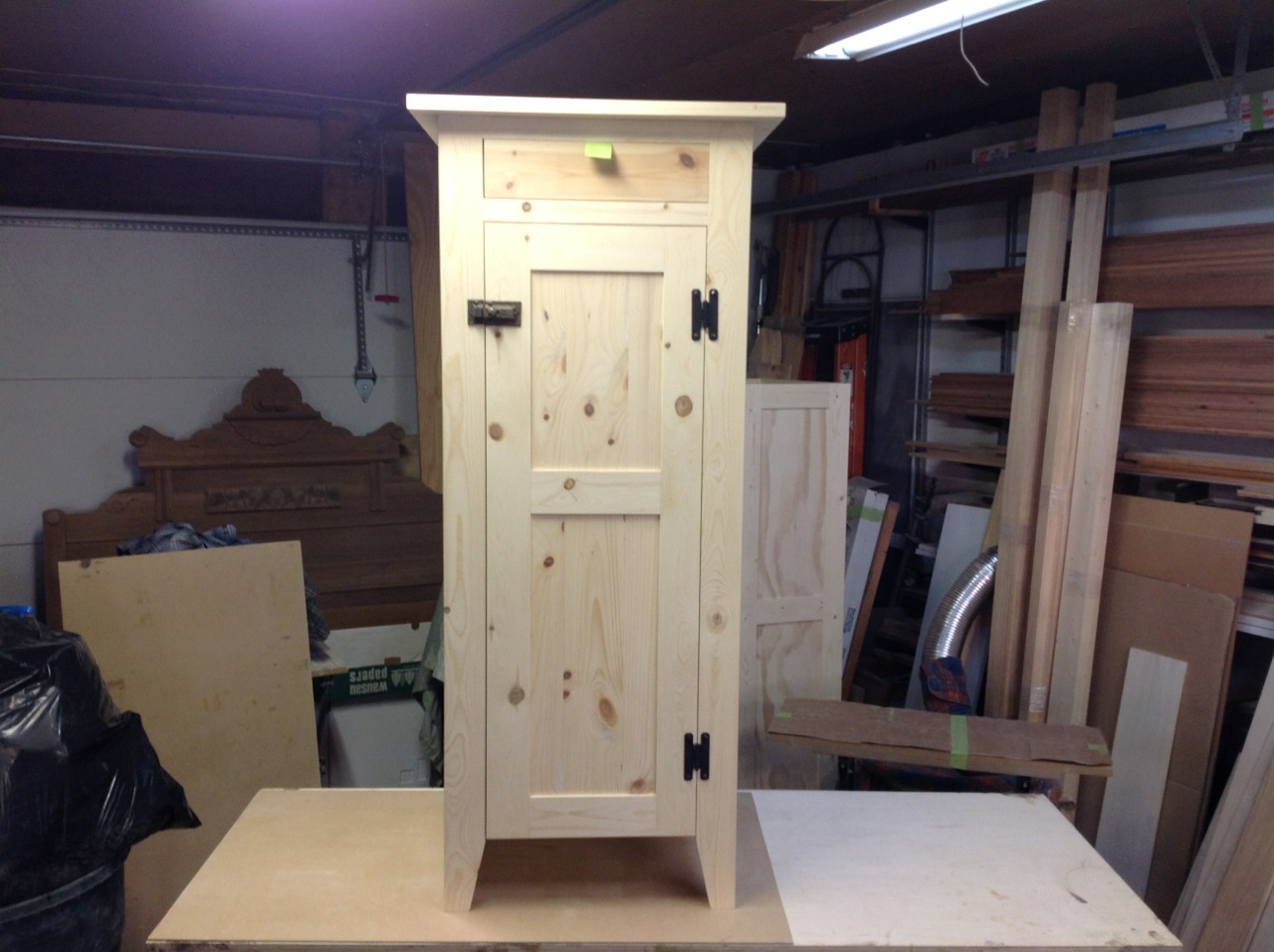 Unfinished solid pine storage cabinet / jelly cabinet