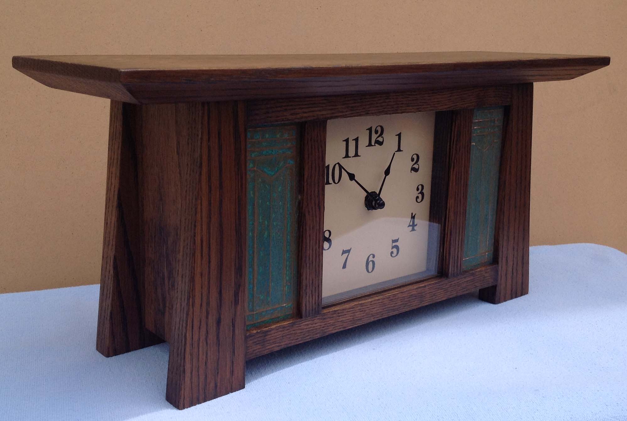 Oak Clock with Copper Accents