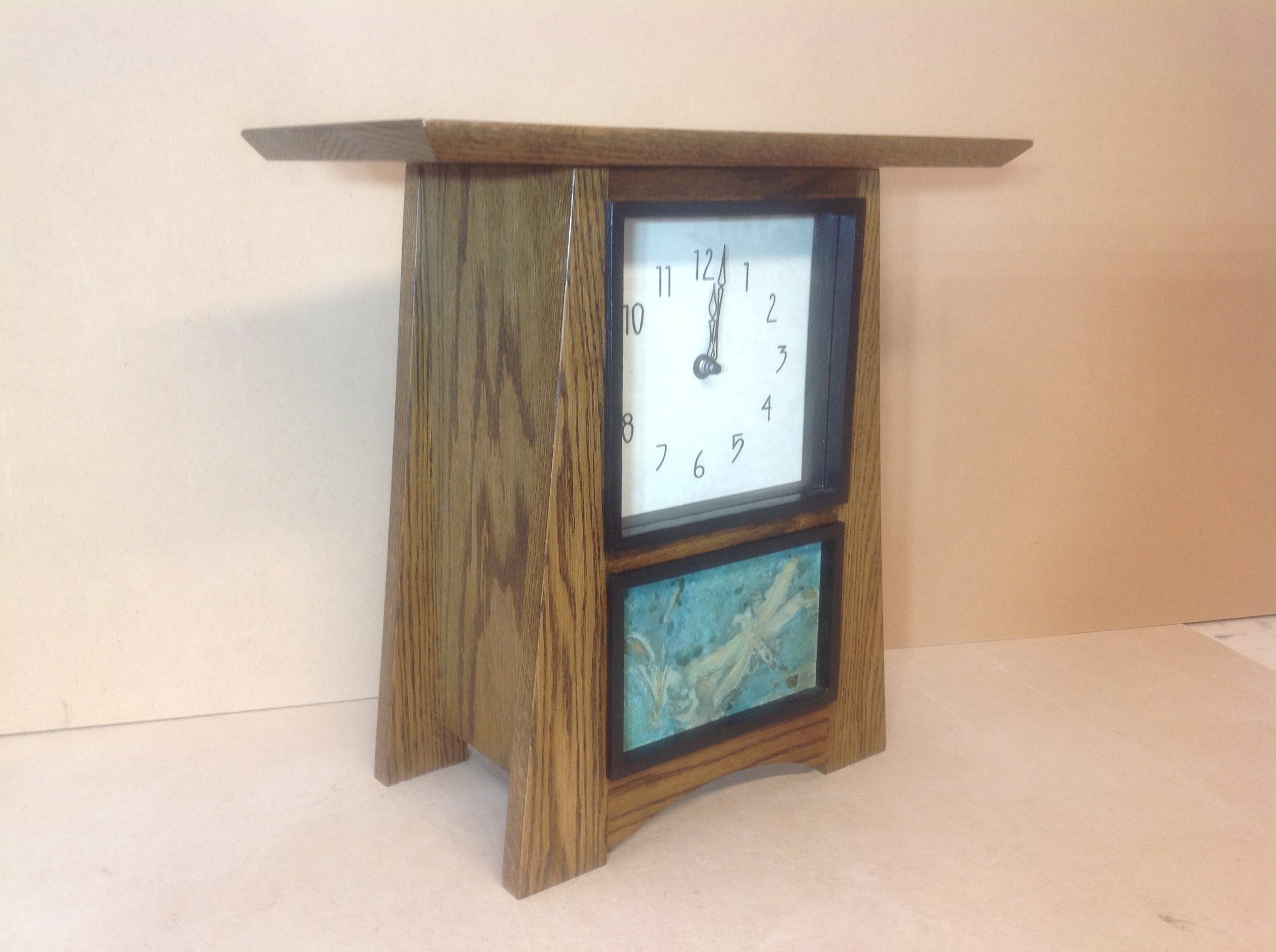 Oak Clock with copper Accents