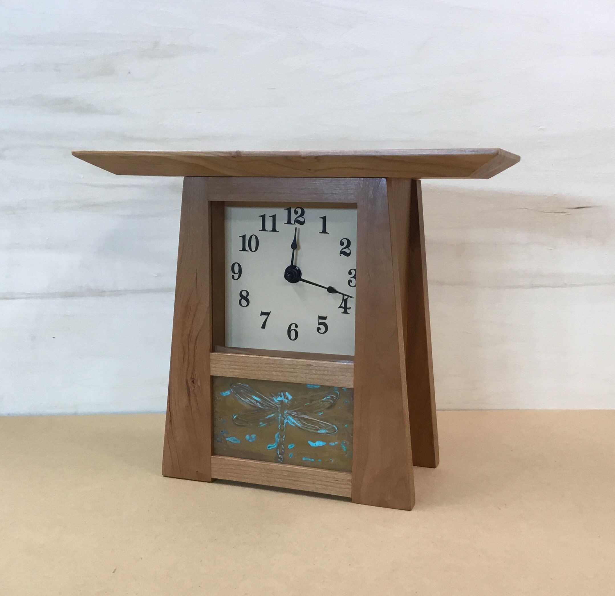 Cherry Clock with Copper Accent