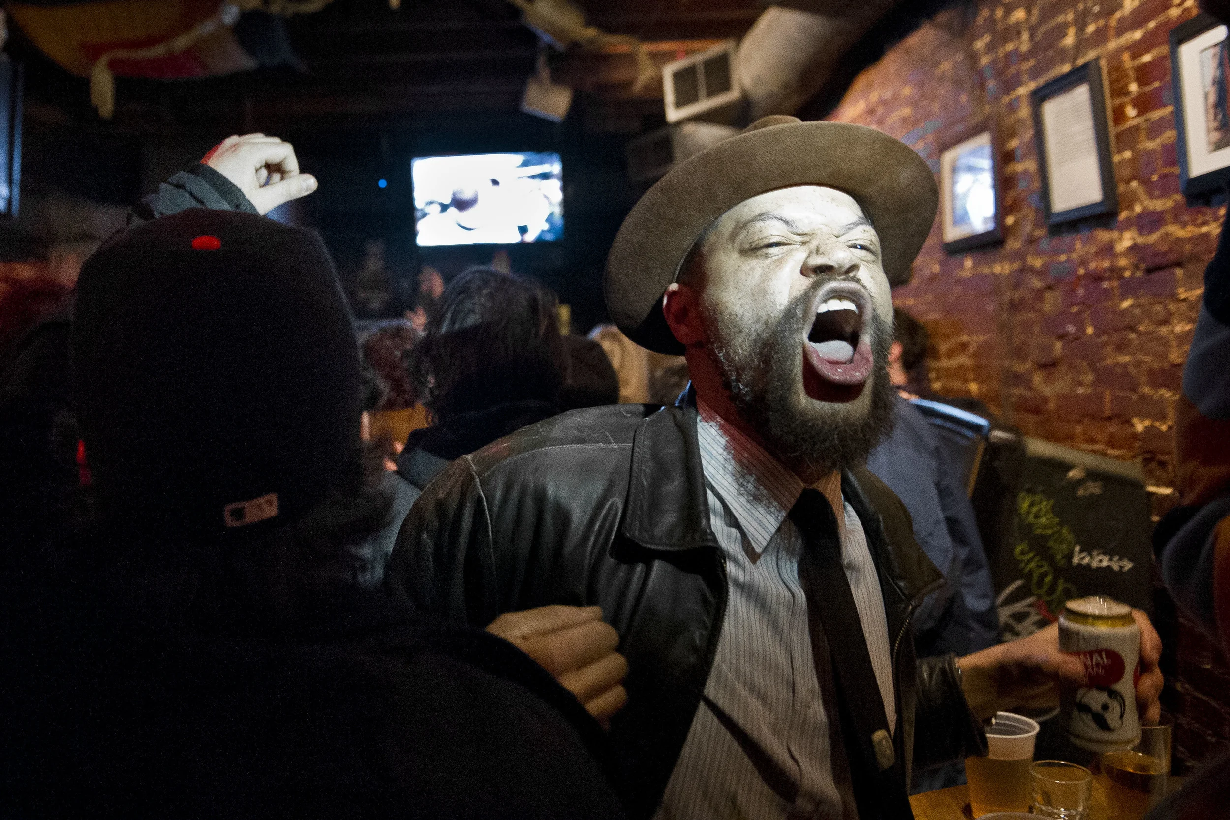 "Sweet" celebrates Baltimore's Superbowl victory over San Francisco at the Mount Royal Tavern.