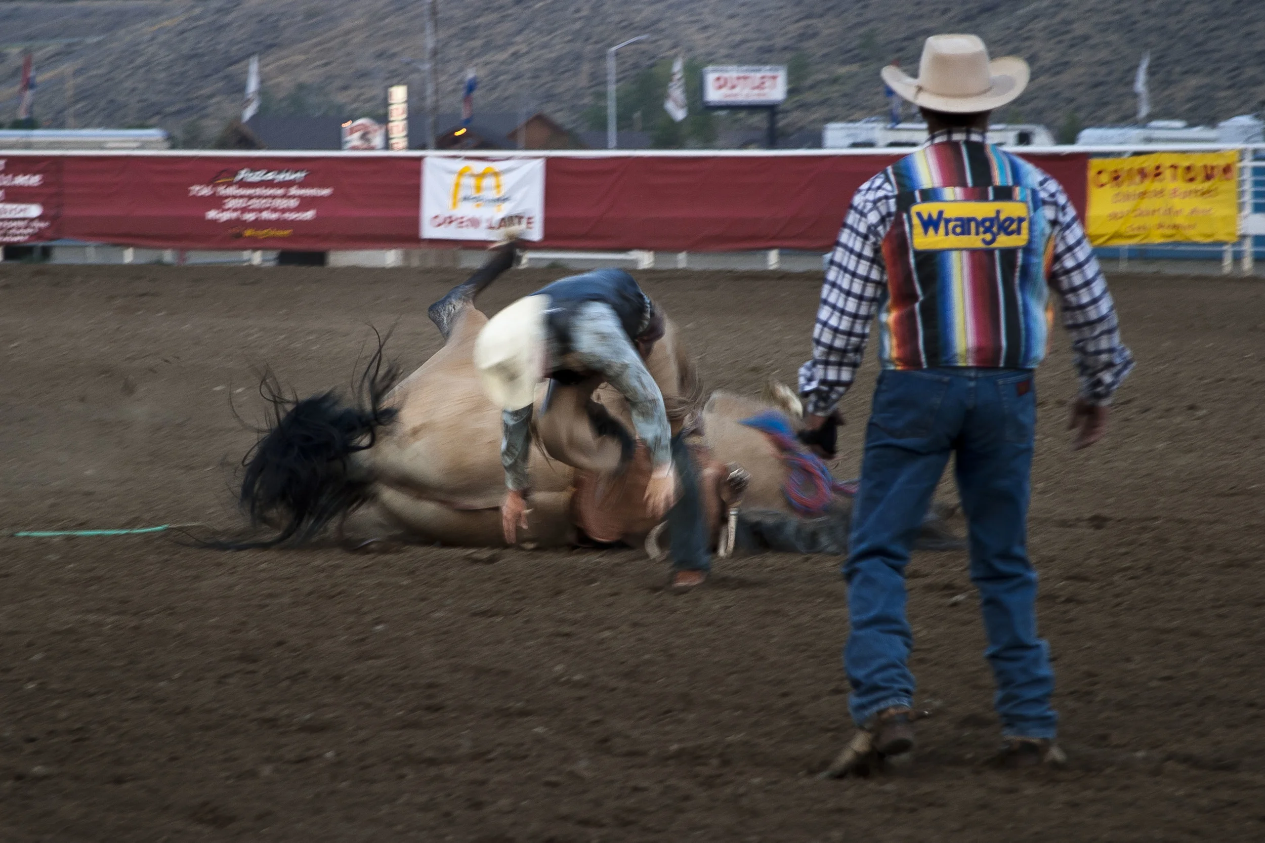 Bucked from a Bronco. Cody, Wyoming.