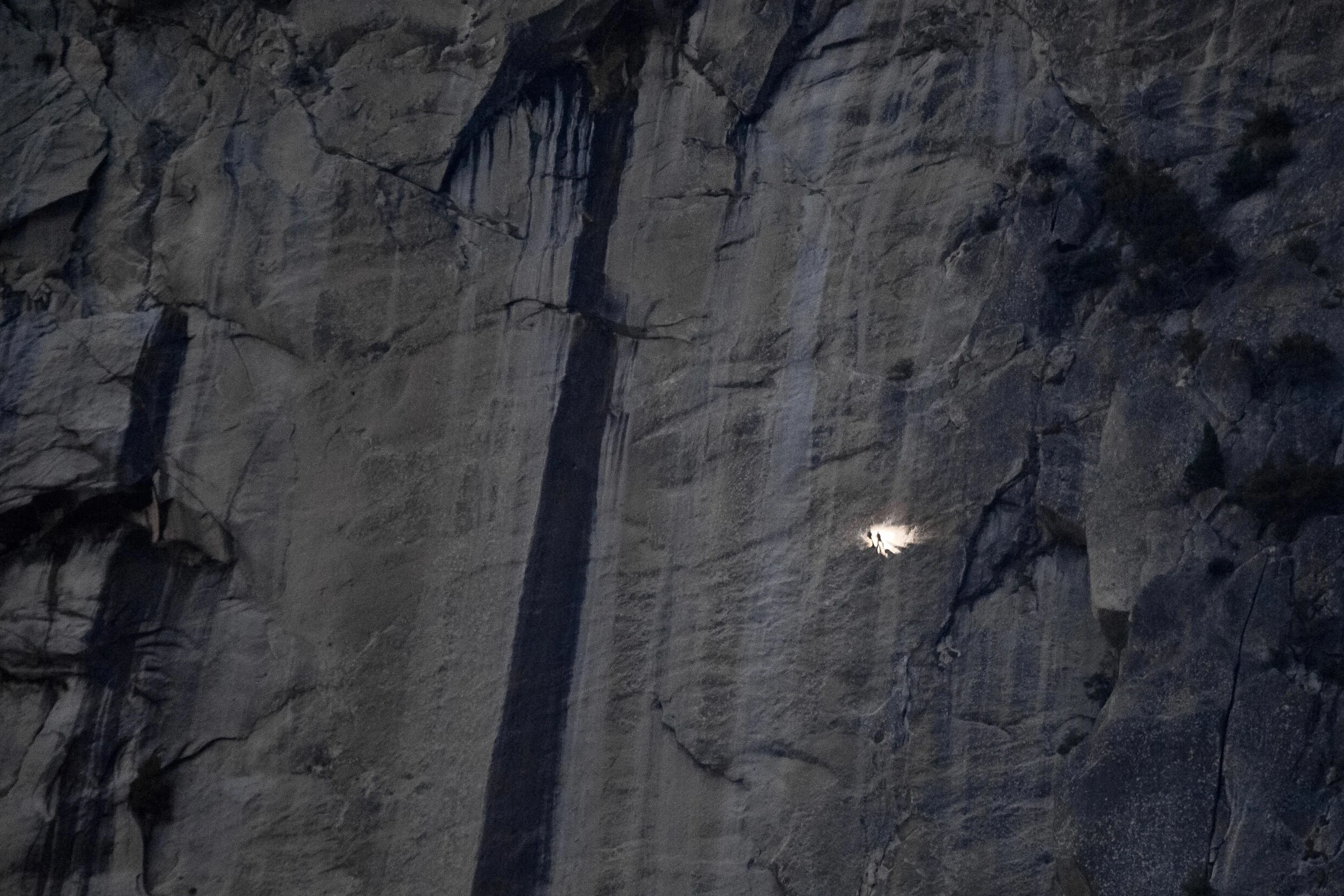 Climbers scale the Royal Arch Cascades in Yosemite Valley. 2015