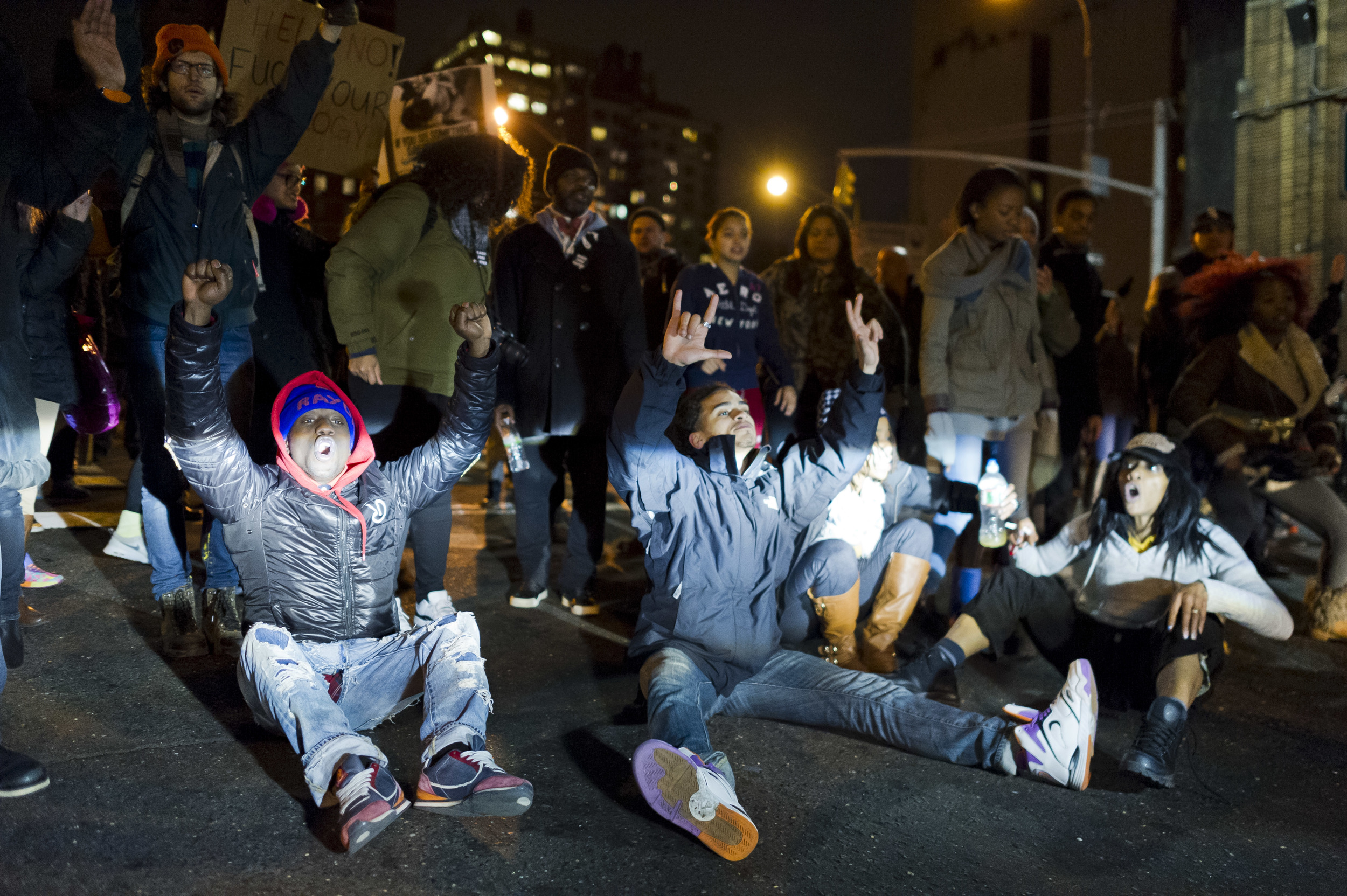  Blocking traffic at the entrance to the Lincoln Tunnel. 