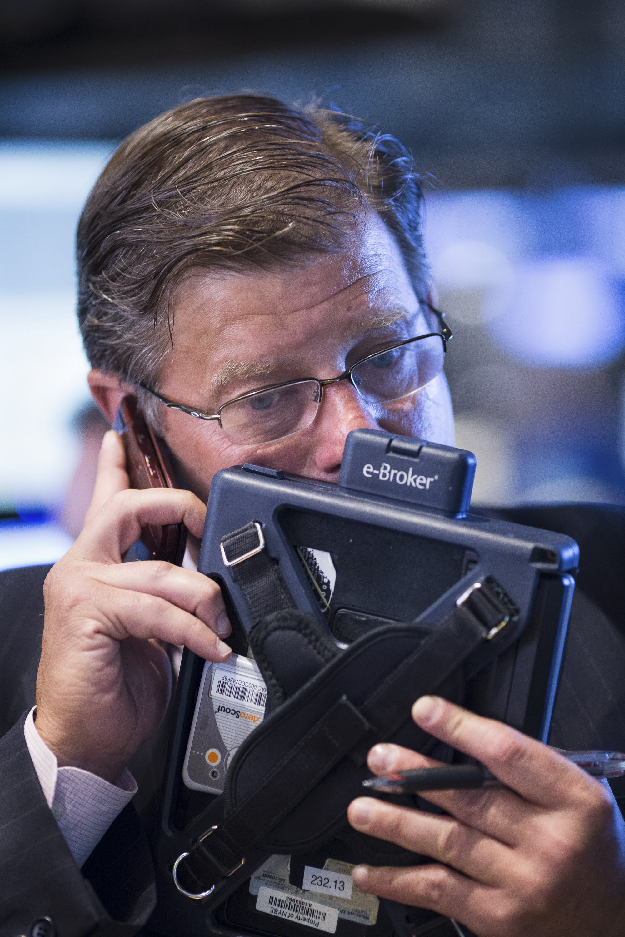 On the phone with the banks. During IPO's the floor is a chorus of muted communications punctuated by occasional loud questions about projected prices and estimated opening times.