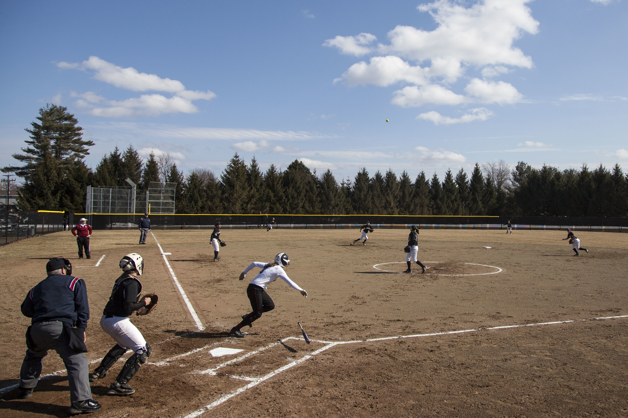 Bat meets ball as Bates hosts Bowdoin for an early spring matchup.