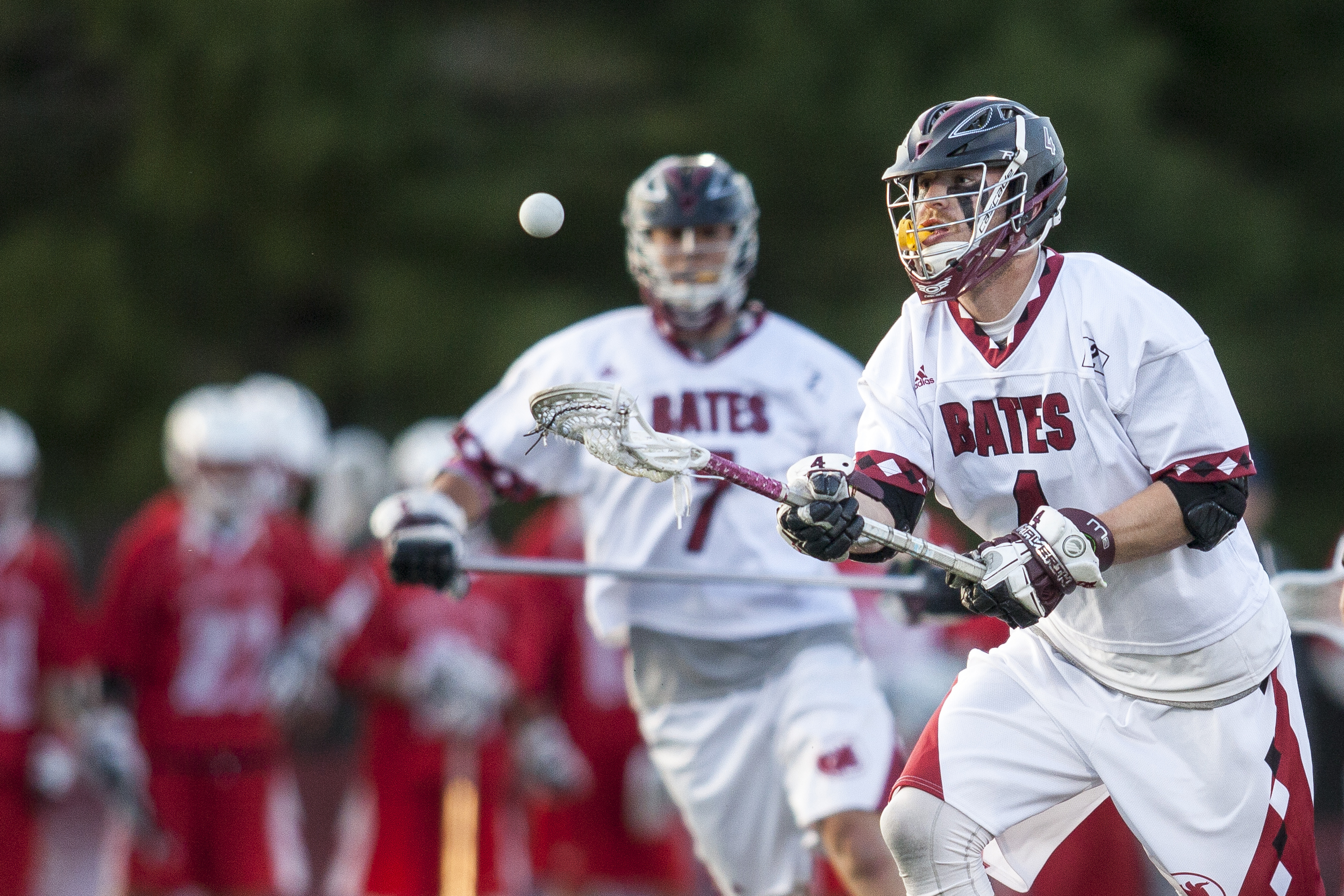 Tucker White '15 wins another ground ball in Bates' NCAA Men's Lacrosse Tournament win over Keene State