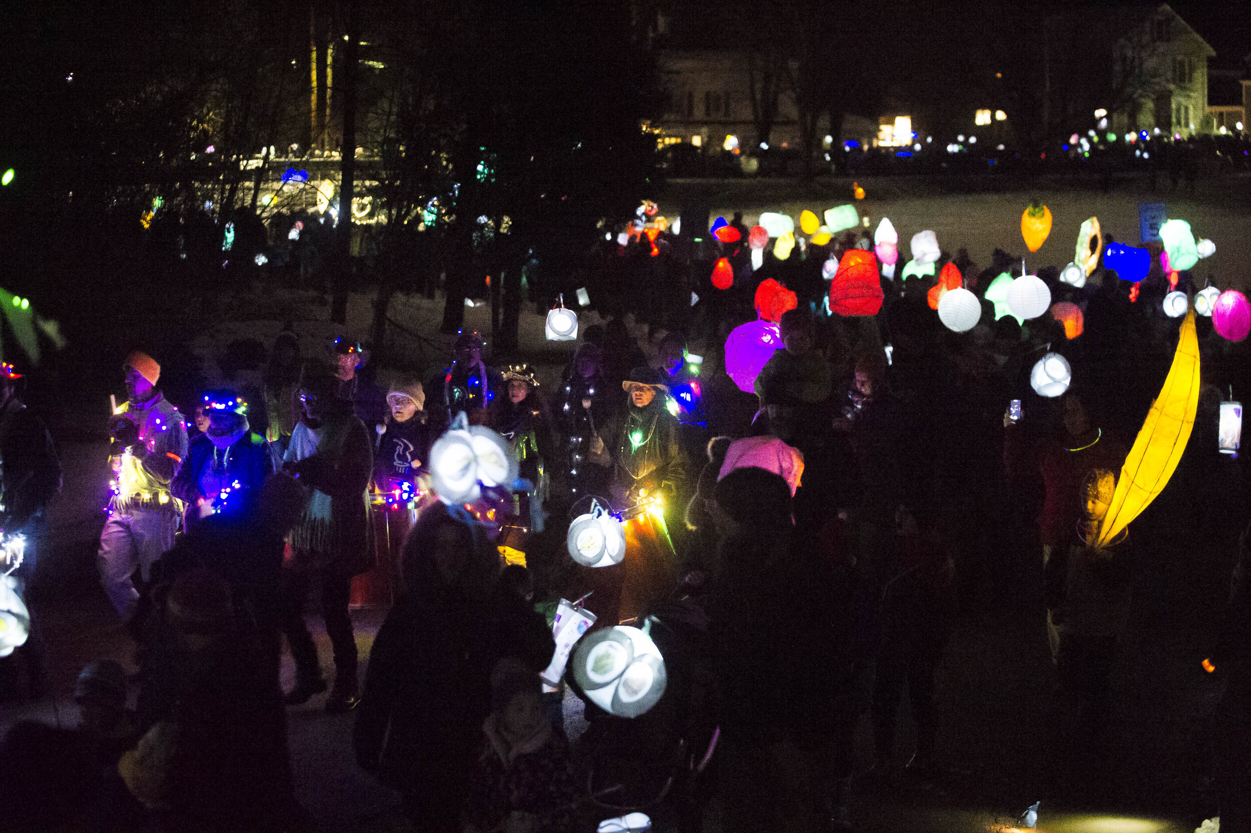  The annual River of Light festival processes into Dac Rowe Park in Waterbury, VT on Saturday, December 1st 2018.   