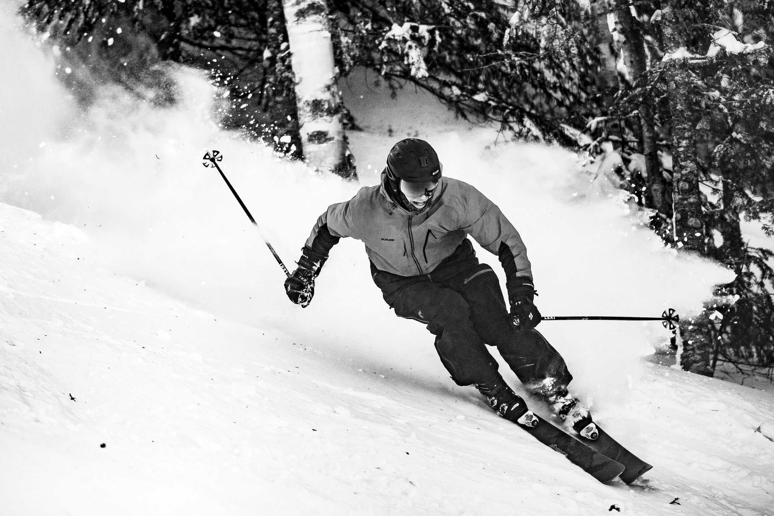  Parker Herlihy leaves a trail of powder at Mad River Glen on Tuesday, January 22nd 2019 in Waitsfield, VT.  