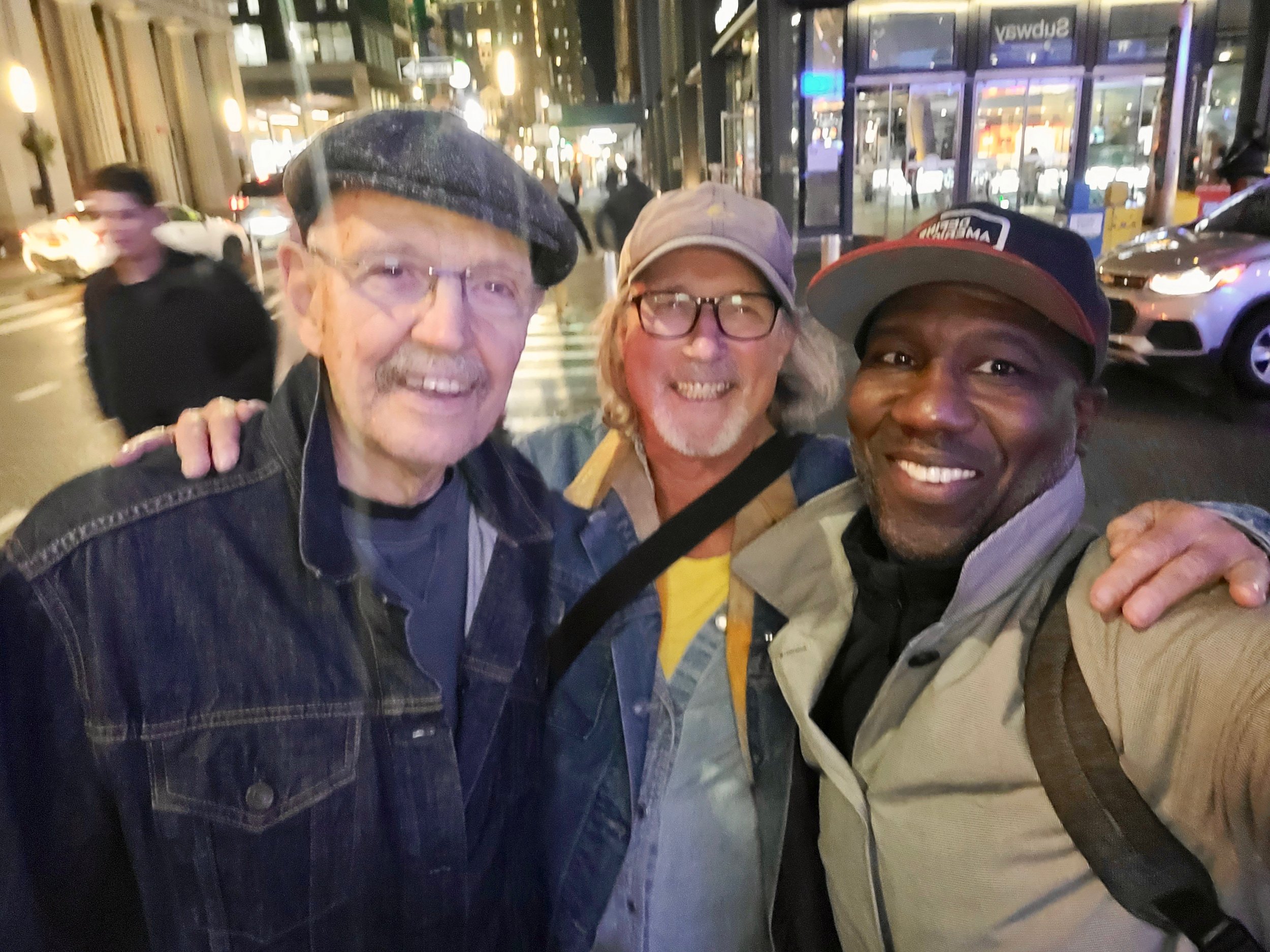 Jerry Cofta, Ted Hannan & Russell G. Jones after a meeting of MASS TRANSIT THEATRE's Advisory Council. MTT