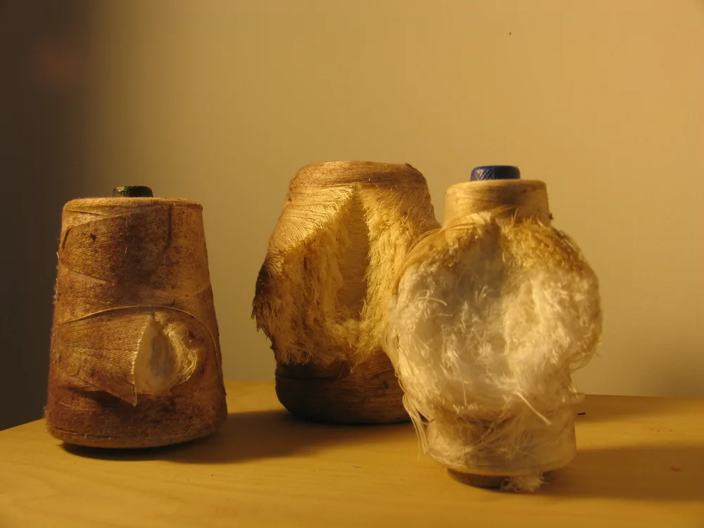 Sliced Thread #9 (white triptych), 2008