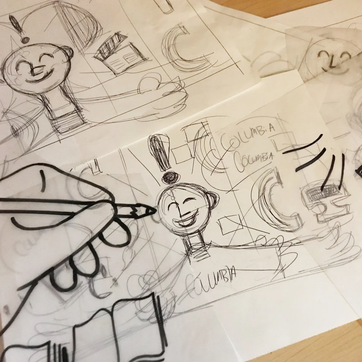 Creative ideation process (sketches, sketches, sketches!)