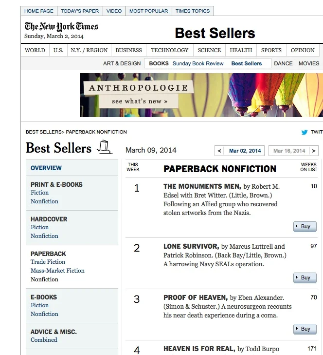 Bestseller List