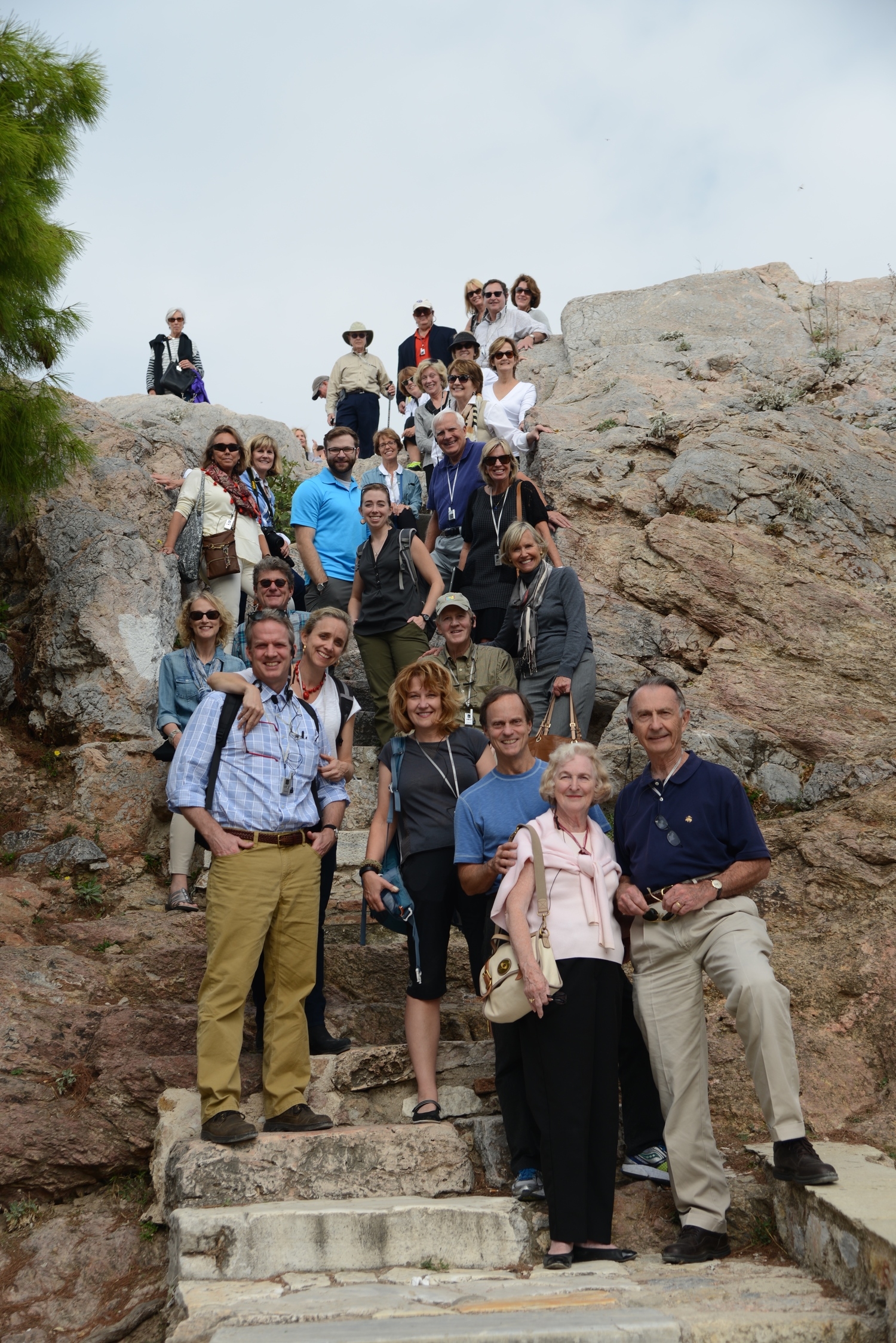 Pilgrims on Steps of Mars Hill
