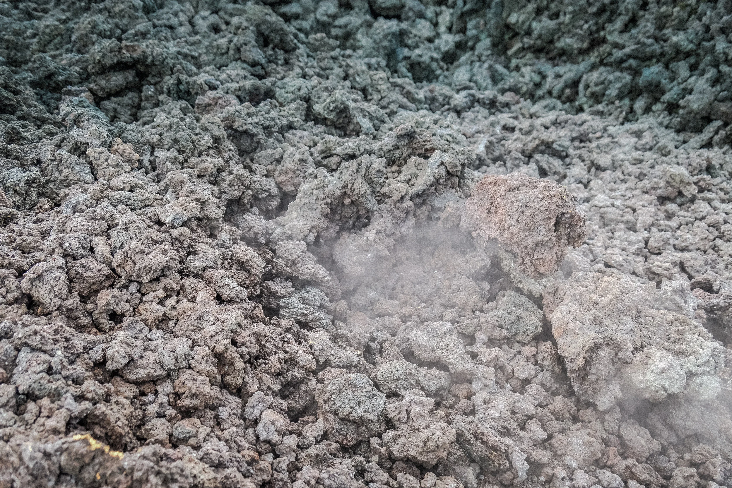 Lava Rock and Volcanic Steam, Vulcán de Pacaya, Guatemala