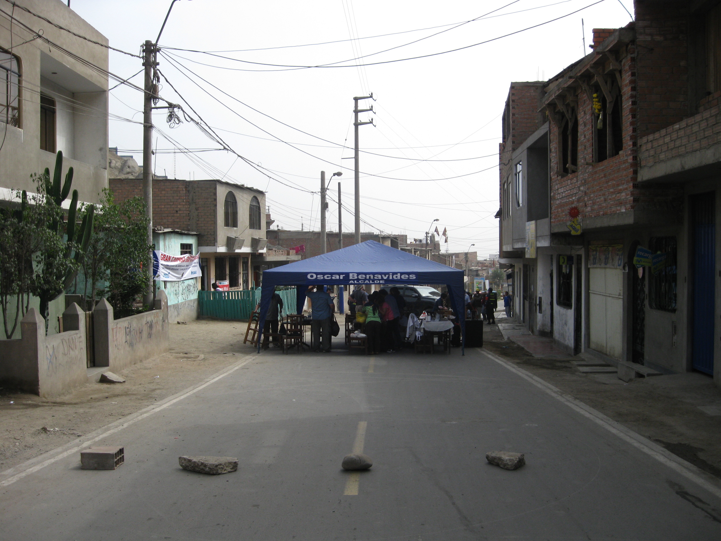  There was no clinic site set aside for us. At the suggestion of the local vendors, we blocked off the street. 