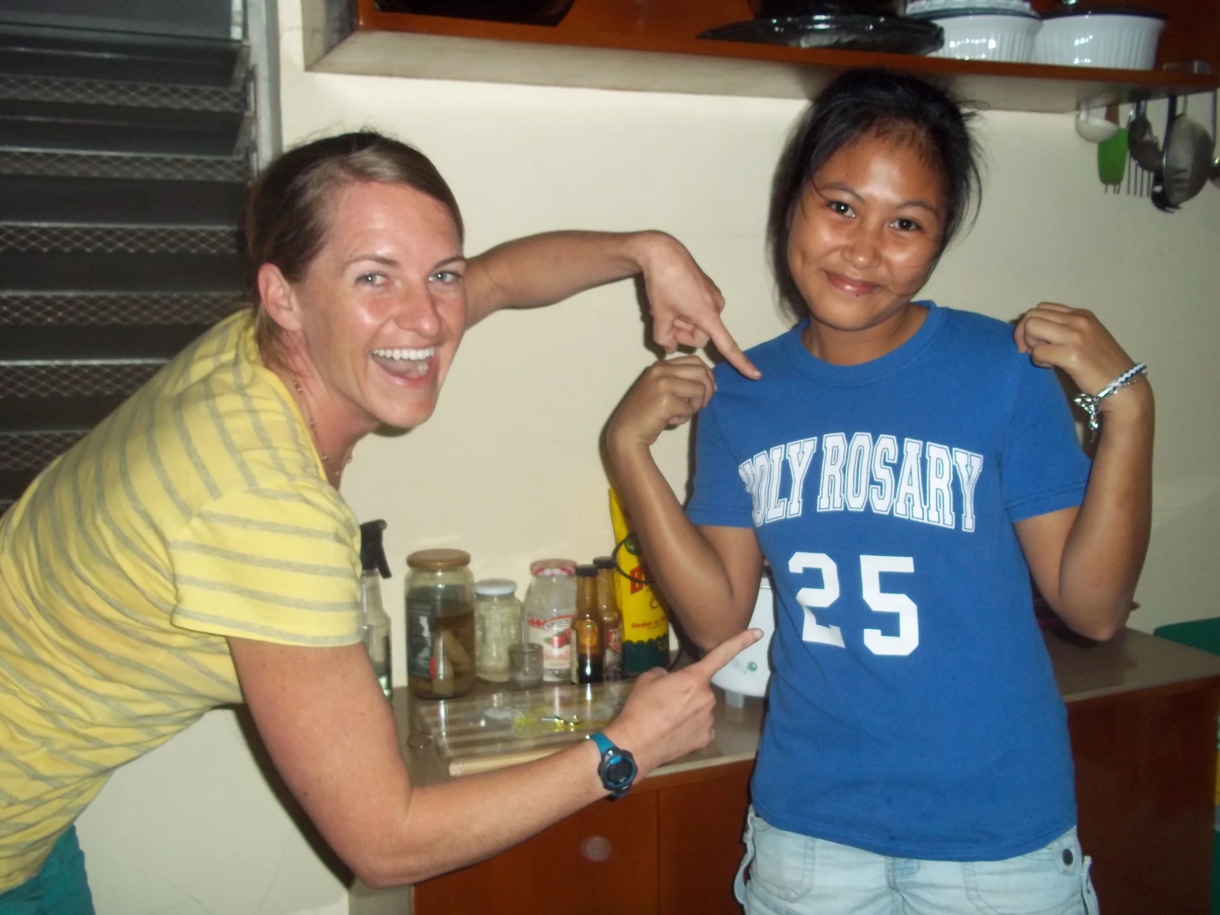  You never know where Holy Rosary basketball shirts can be found! 