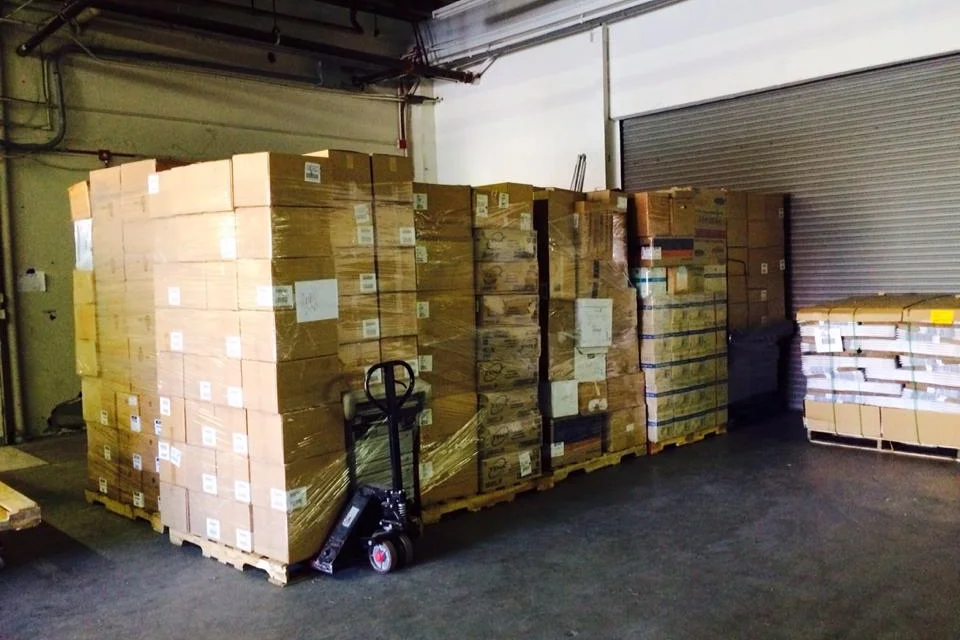Pallet of Supplies at the VIDA warehouse