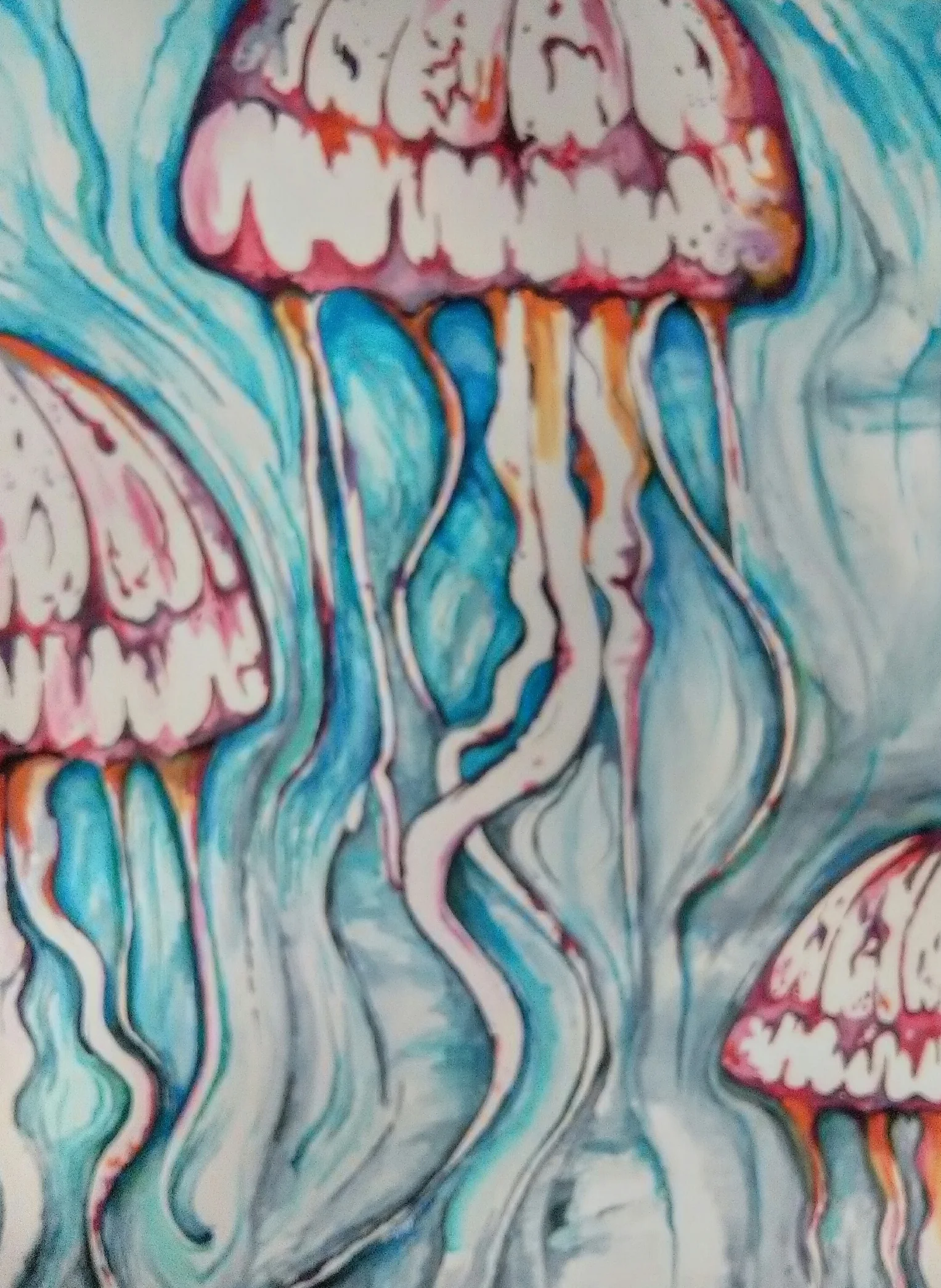 Title: Just Keep Swimming 2017 Plant based dyes on Recycled Paper & Upcycled Framing