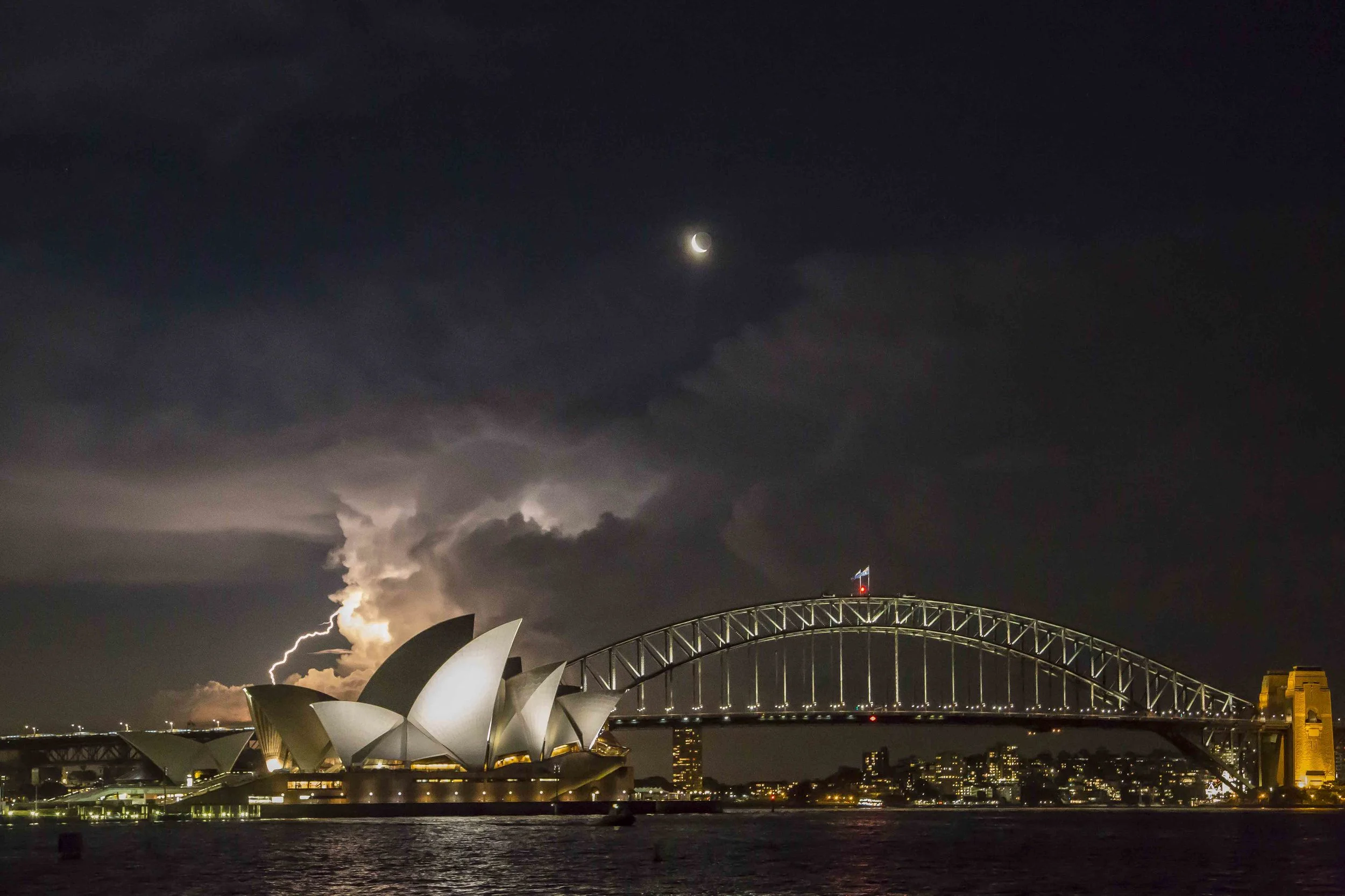 Lighting over Sydney Opera House