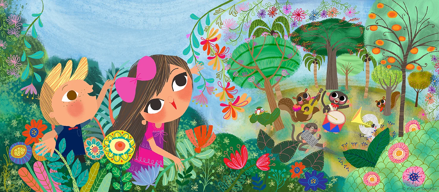Illustration for children's book Sebi and the Land of Cha Cha Cha.