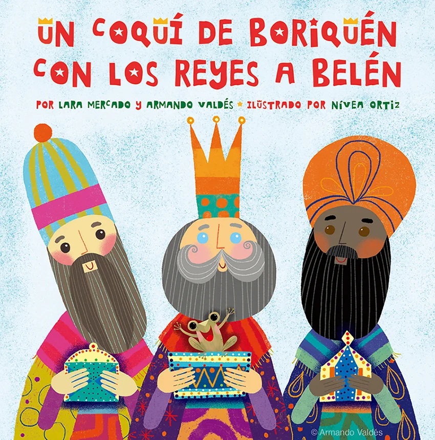 Un coquí de borikén con los reyes a belén.