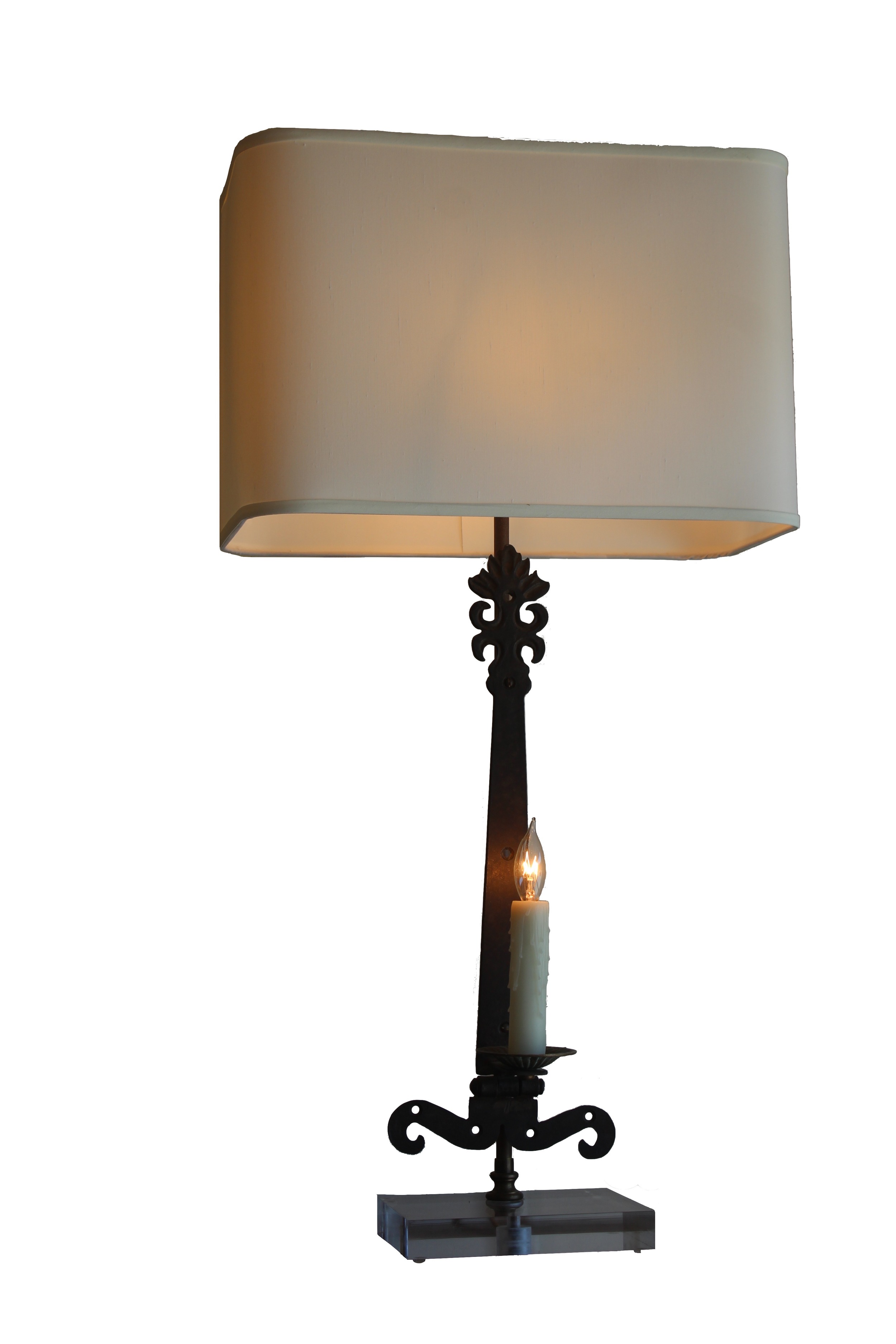 Iron Lamp on Lucite - $895