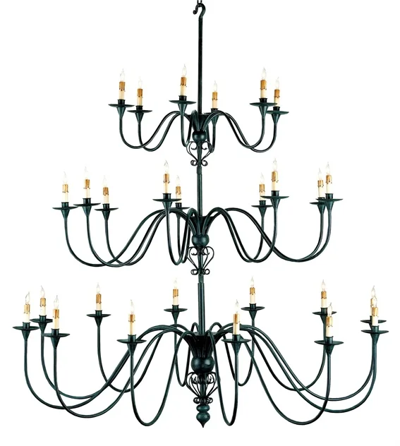 Formal Living room TITAN CHANDELIER from Currey & Co .
