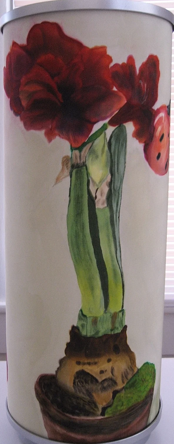  Red Amaryllis and Red Glass Balls  $140 