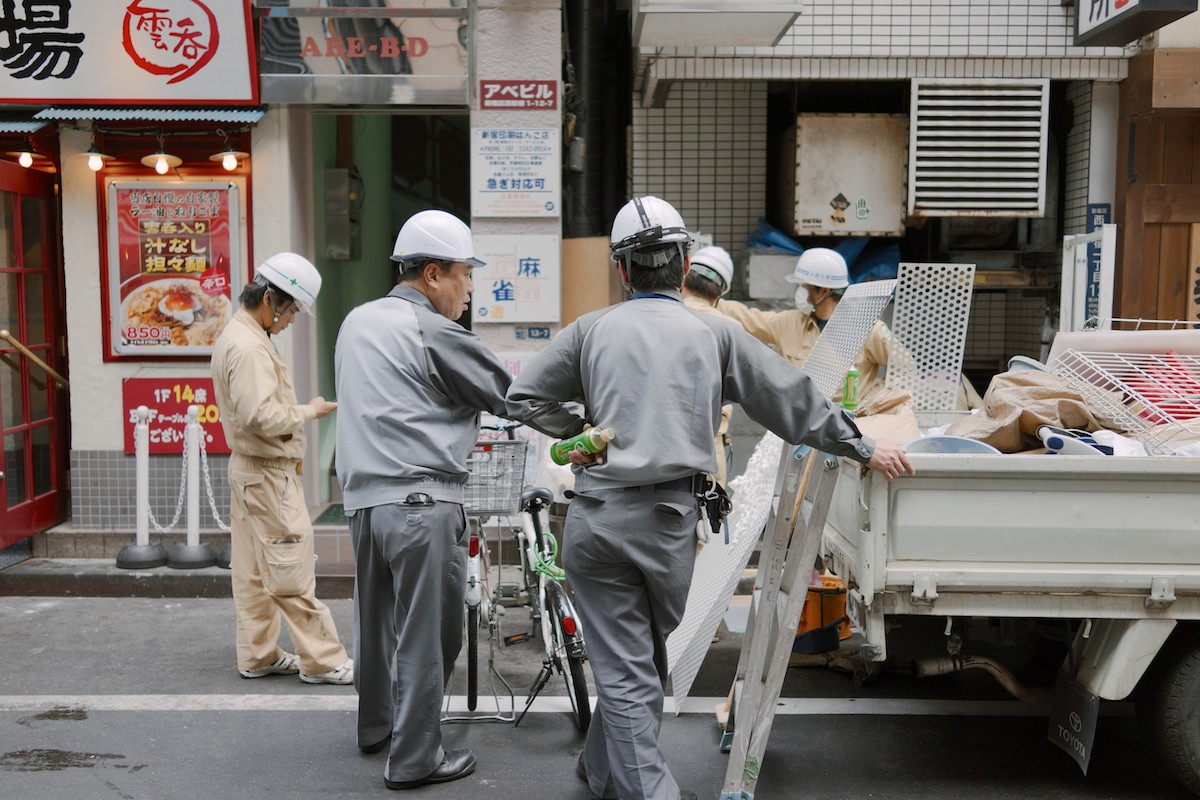 Construction workers in uniform.