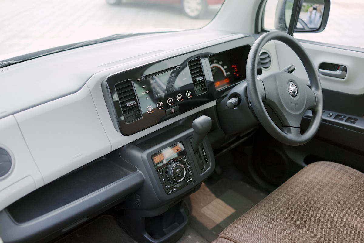 Most kei cars have very budget interiors. This one is actually not bad.