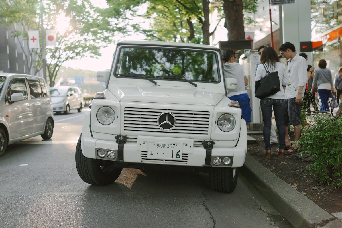 A Mercedes-Benz G-Class in Harajuku.