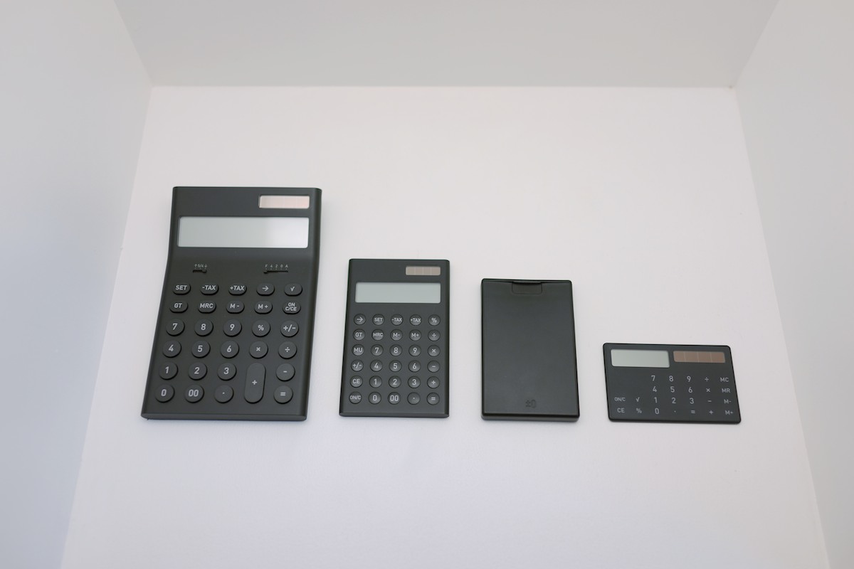Calculators on display.