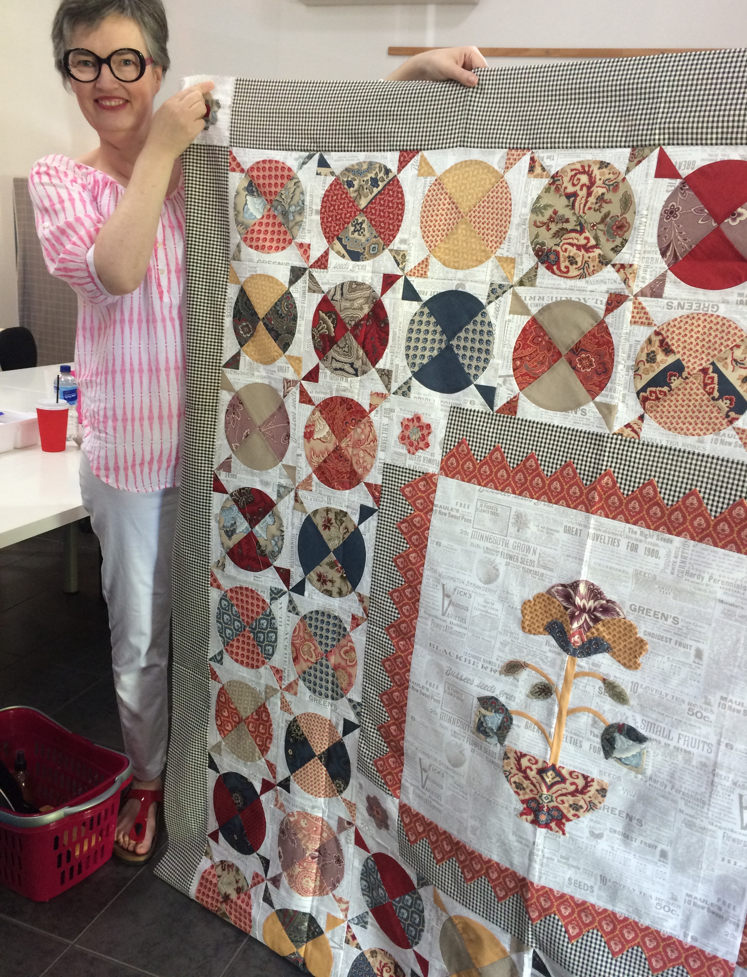 Carolyn's beautiful French Medallion Quilt top is finished!