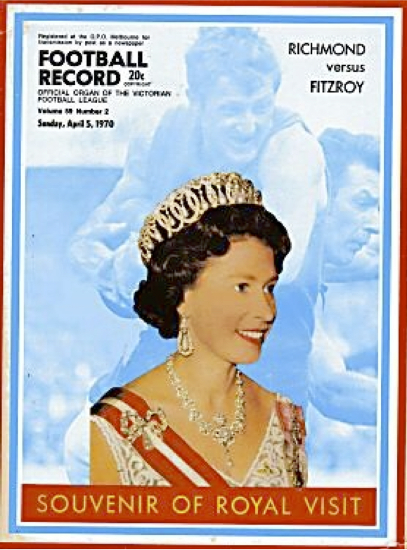 VFL Football Record fawns over Royal Visit in 1970.