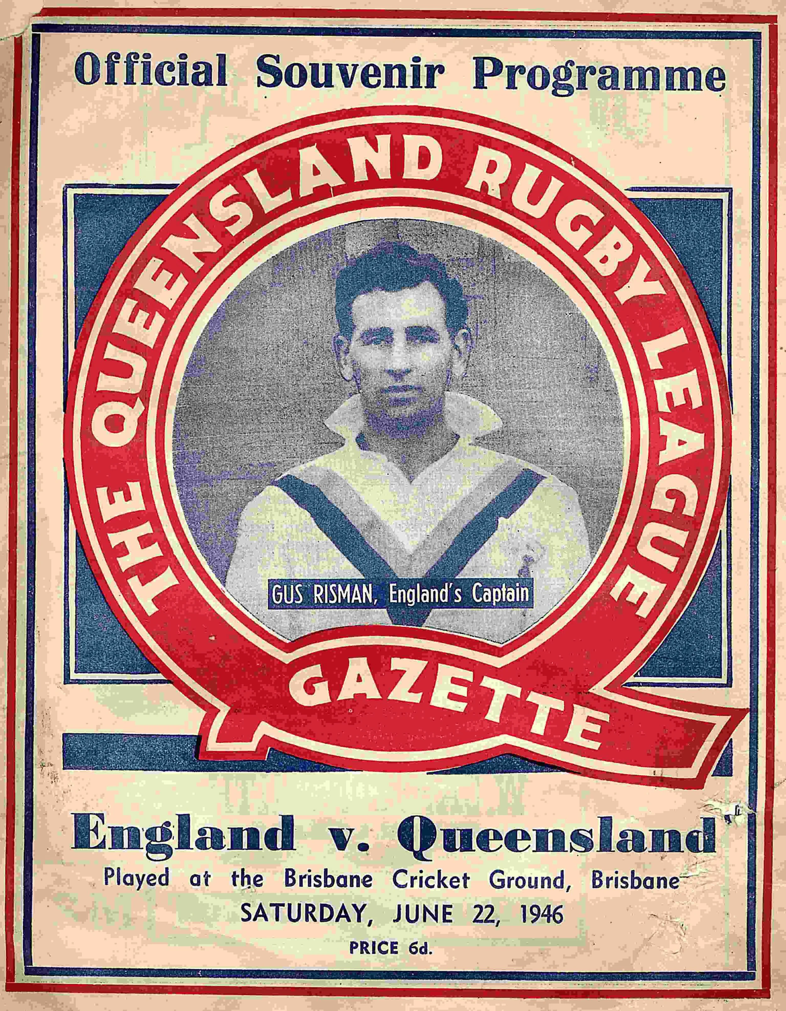 Gus Risman as captain of the 1946 Lions' Tour
