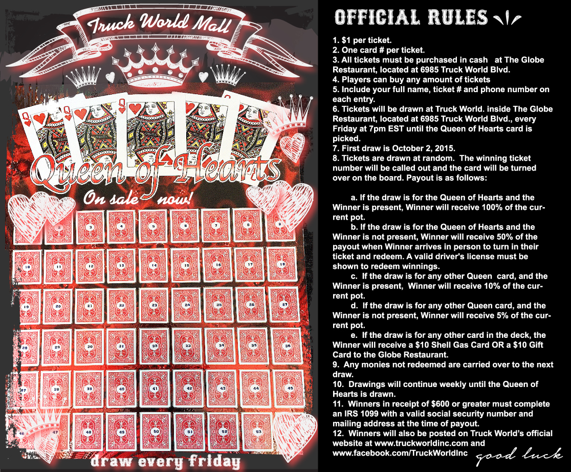 ENTER FOR YOUR CHANCE TO WIN NEXT WEEK @ Truck World. Visit us on FACEBOOK @ http://www.facebook.com/TruckWorldInc