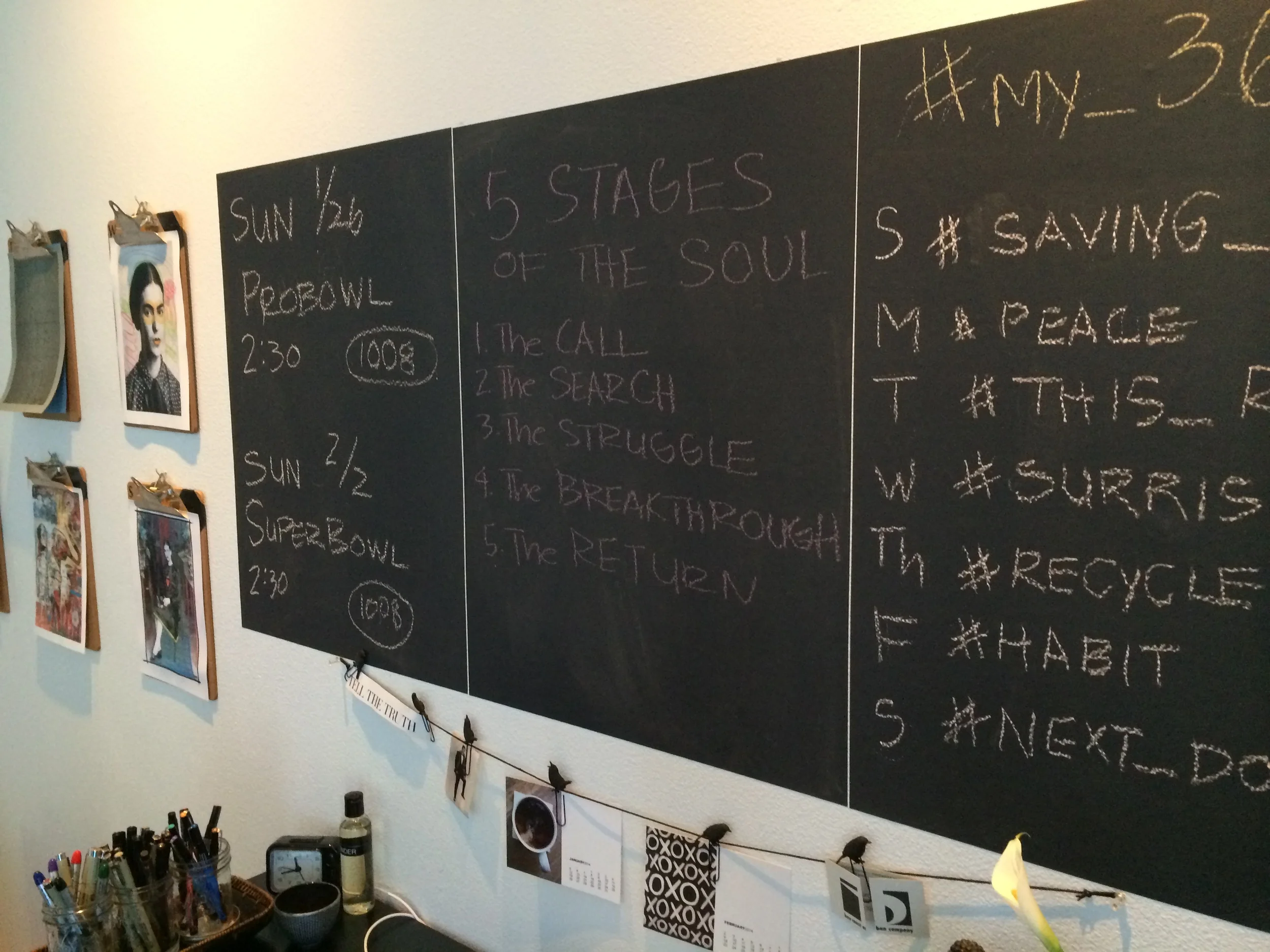 I have lists on my chalkboard wallpaper,