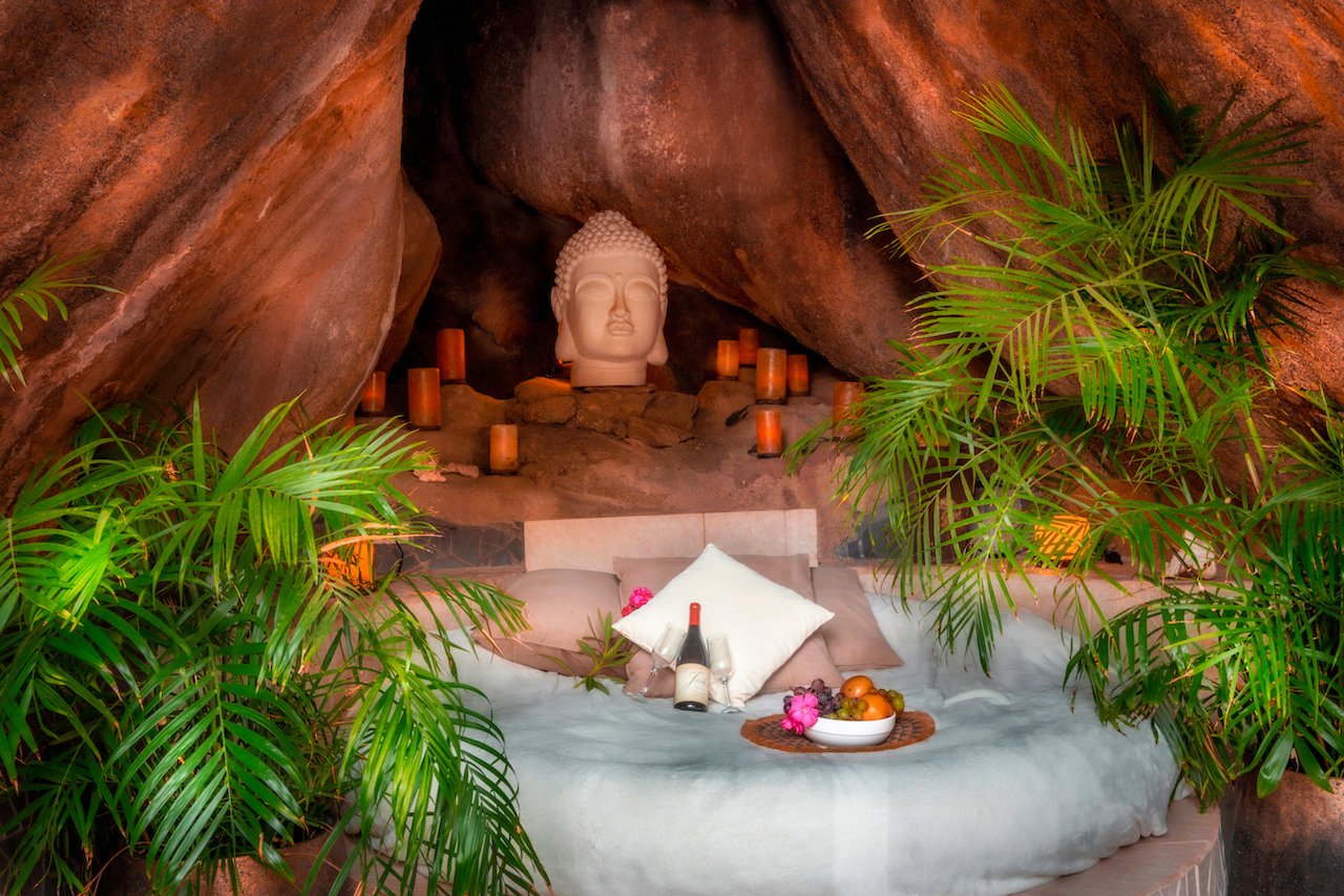 Cave With Lounge Bed and Salt Lamps