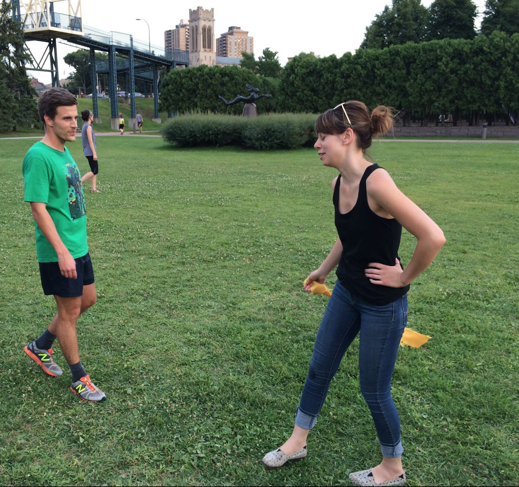 Regan Smith practicing her conversation pose this summer. Photo courtesy of Regan Smith.