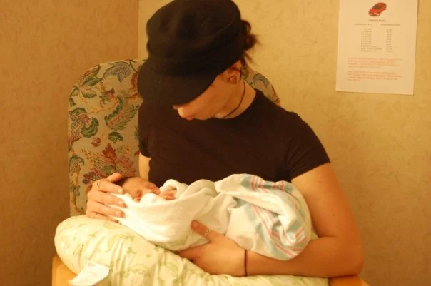Regan Smith mistakes baby for large burrito, prepares to bite. Photo Courtesy of Regan Smith.