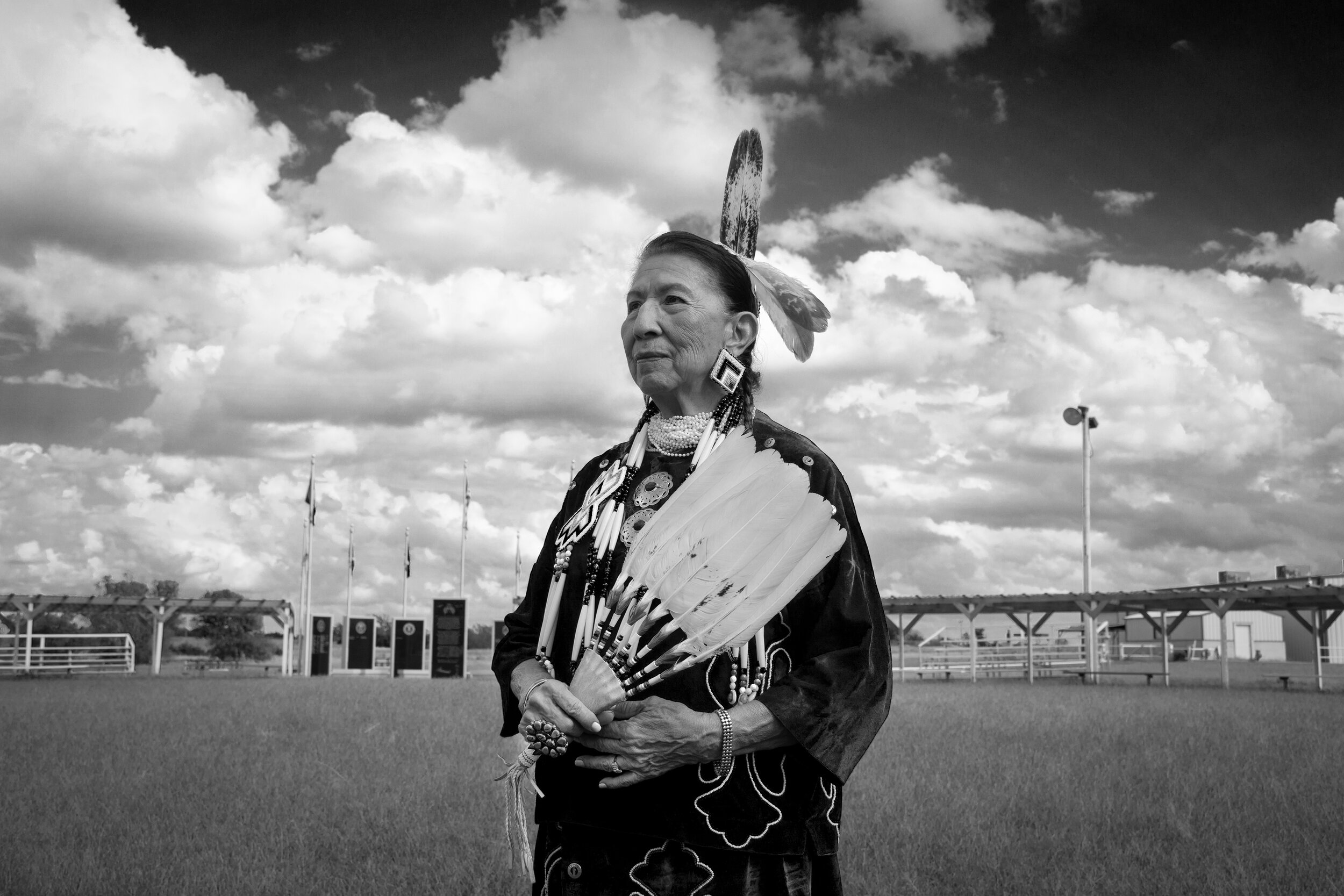 Iowa Elder Lady at Dance Grounds- Joyce Big Soldier