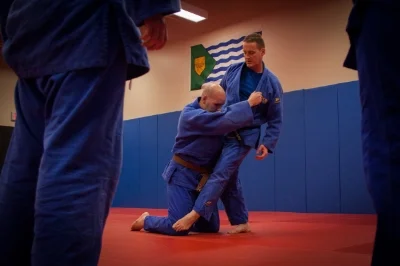 Toby, explaining judo drills (photo credit: jane )